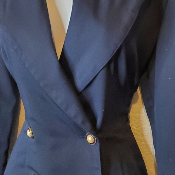 La Belle Vintage Navy Double-Breasted Nautical Suit Jacket Sheath Dress Size 6/7 - Picture 4 of 11